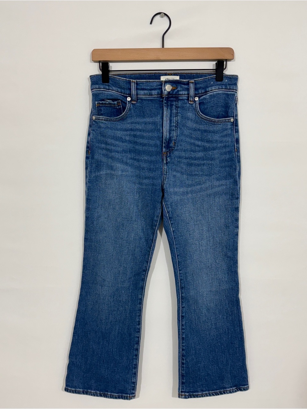 WJ559 {LOFT Rivete} "Kick Crop" Petite Short High Rise Bootcut Denim Jeans